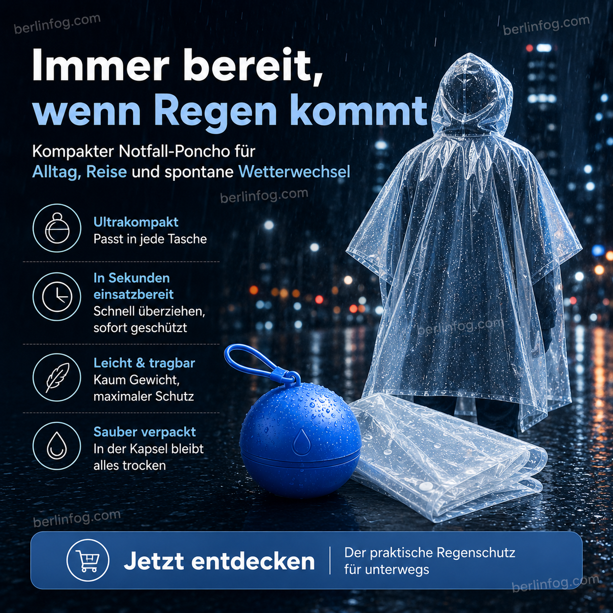 🥳HEISSER SALE 2026🥳💞50.000+ VERKAUFT!👵❤️ Einweg-Regenjacke in Mini-Kugelform (1 kaufen, 2 gratis)