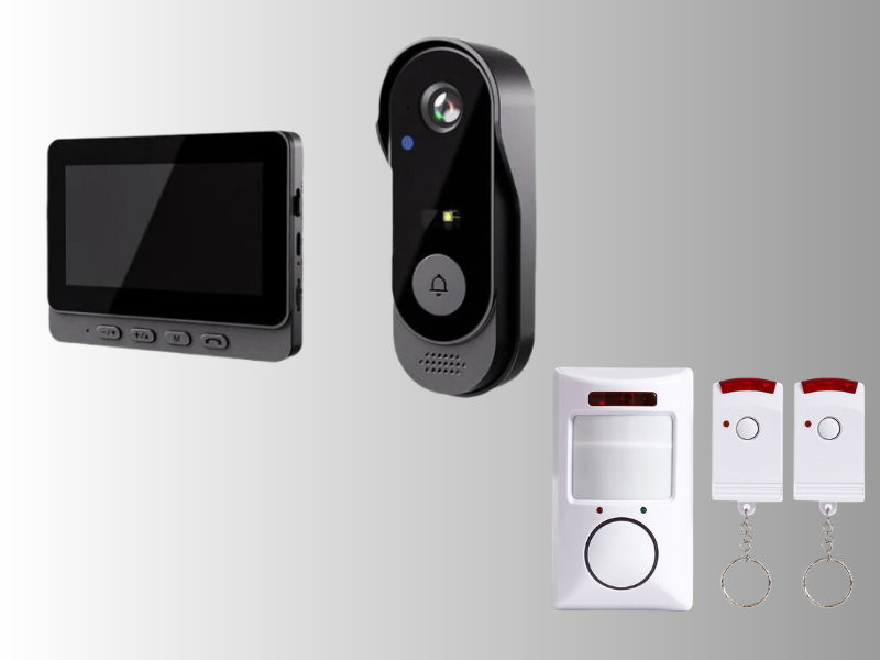 Drahtlose Türklingel-Kamera: 1080P, 170°-Winkel, 4,3-Zoll-Bildschirm, IPX65-Outdoor-Wasserdichtigkeit, Nachtsicht