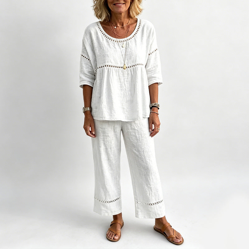 đĽ Neuheiten: 50% RABATT! ⨠Lässiges 2-teiliges Set fĂźr Damen mit Lochstickerei-Details â stylisch, luftig & perfekt aufeinander abgestimmt â ideal fĂźr warme Tage, Strand & Freizeit | Versandfrei