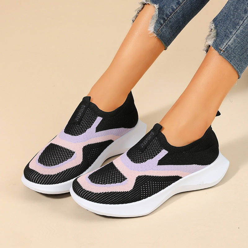 👟 Damen atmungsaktive gestrickte Slip-On-Sneakers – bequem wie Socken, flexibel für ganztägigen Tragekomfor