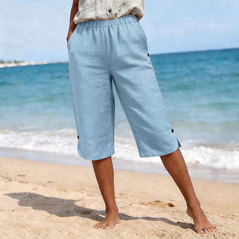 👖 Damen atmungsaktive Freizeit-Caprihosen – luftig, bequem & vielseitig – perfekt für Alltag, Strand & Reisen