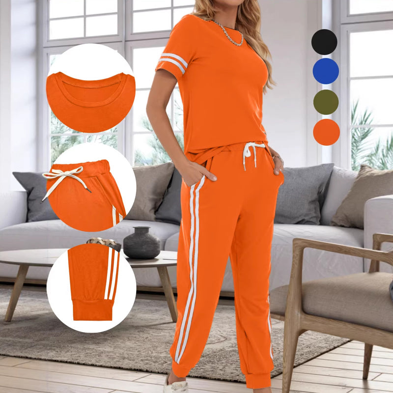 đ„Neuheiten & Bestseller-Damen lĂ€ssiges zweiteiliges Set mit Seitenstreifen