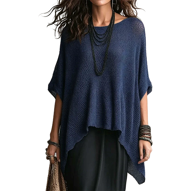✨ Knit-Top mit Batwing-Ärmeln & Cut-out-Details – figurschmeichelnd, knitterarm & leicht zu kombinieren – zu Jeans, Röcken & High-Waist-Hosen