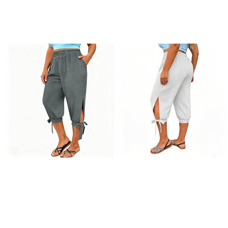 ✨ Caprihose mit elastischem Bund & lockerer Passform – figurschmeichelnd, knitterarm & leicht zu kombinieren – zu T-Shirts, Blusen & Tanktops