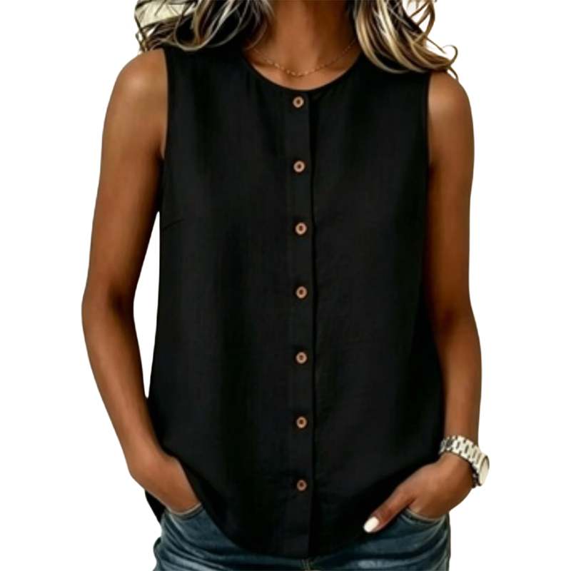 🧨 Bestseller ist zurück – alle, die beim letzten Mal leer ausgingen, jetzt zugreifen! Das ärmellose Tanktop mit Knopfleiste für Damen – ein Style, der einfach immer passt. ✨👚