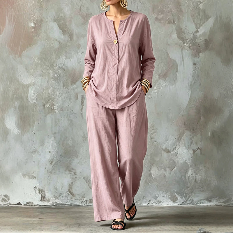 ✨Set aus Freizeithemd und Hose mit weitem Bein für Damen