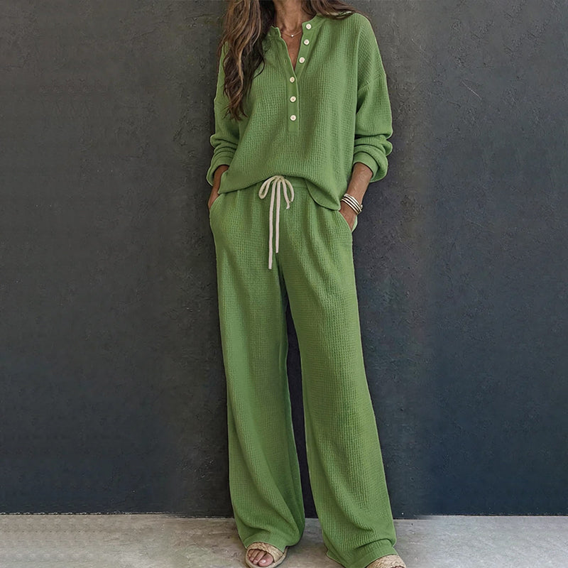 📢📢50%Rabatt!!!🎉✨Waffelstrick-Loungewear-Set für Damen