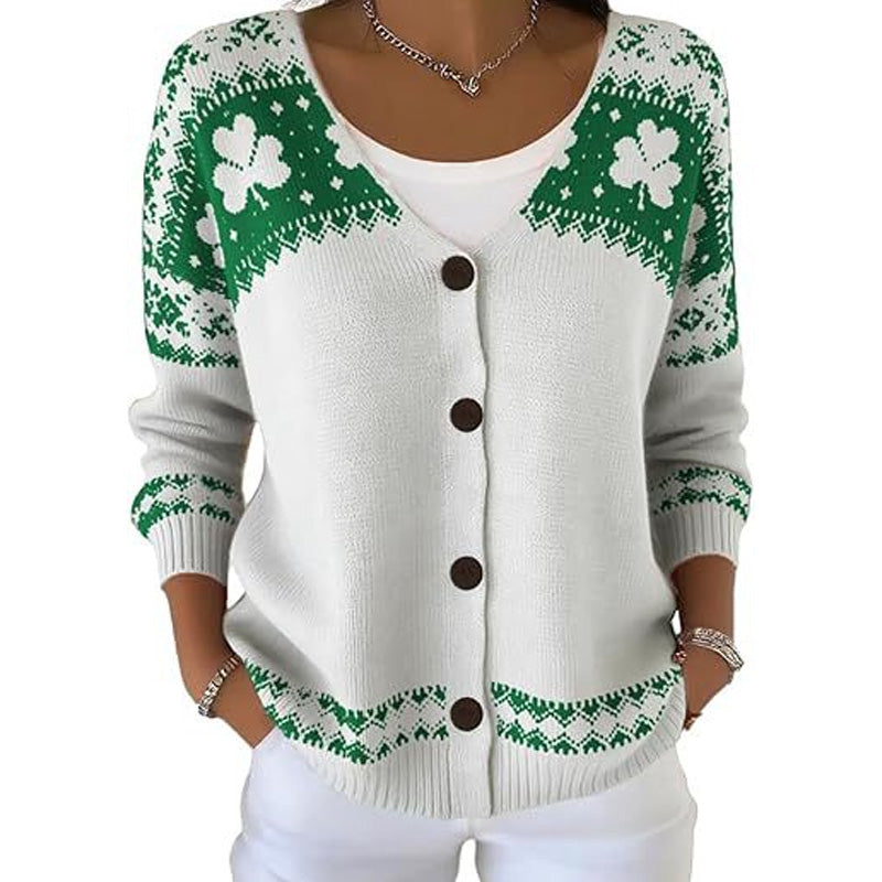 📢📢50%Rabatt!!!🎉✨Damen-Strickjacke mit V-Ausschnitt & Knöpfen