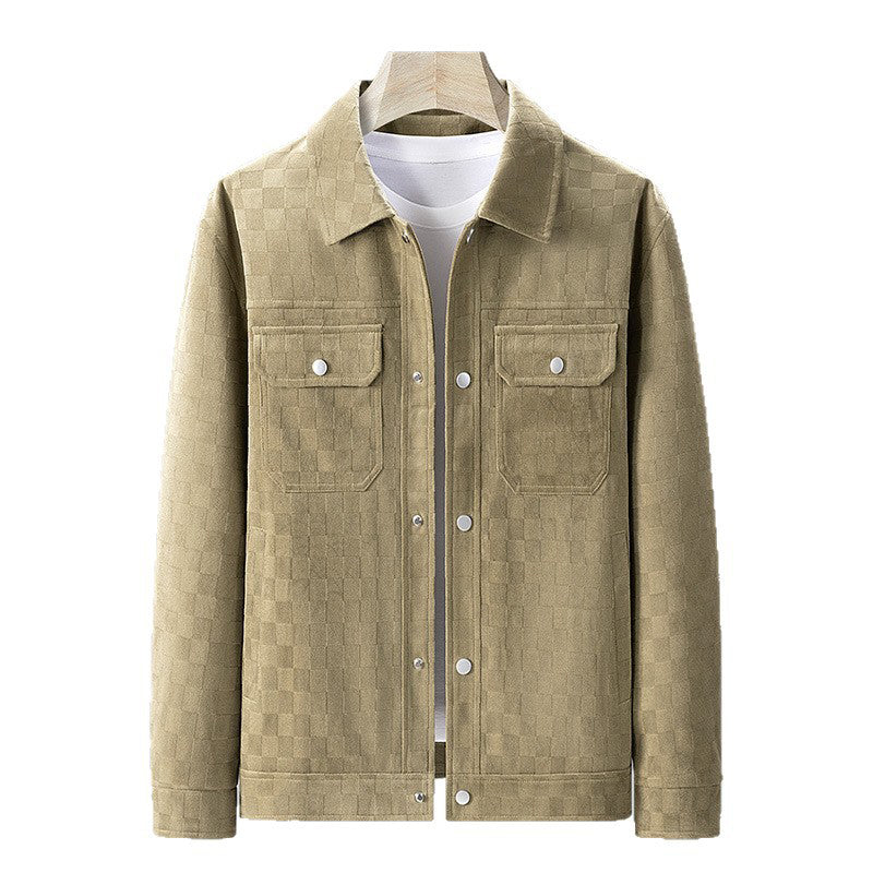 📢📢50%Rabatt!!!🎉✨Herrenjacke aus Kunstwildleder mit Schachbrettmuster