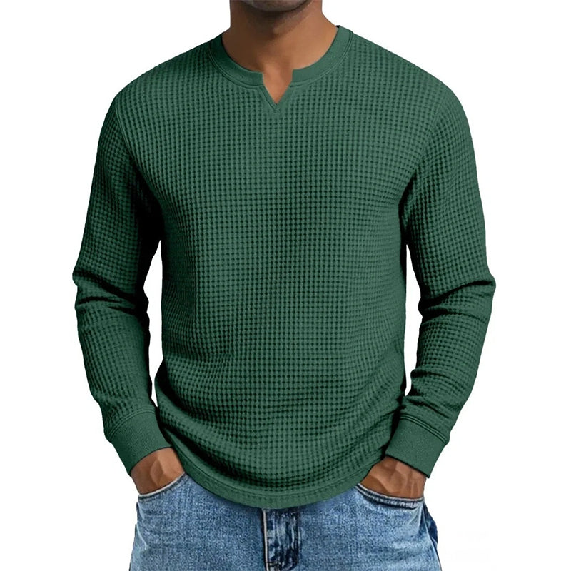 📢📢50%Rabatt!!!🎉✨Herren-Hemd mit Waffelstrick & V-Ausschnitt in Slim-Fit-Passform – Figurbetonter Schnitt, weiche Waffelstruktur & vielseitig kombinierbar – Perfekt für Alltag, Büro & Freizeit – Jetzt -50%!