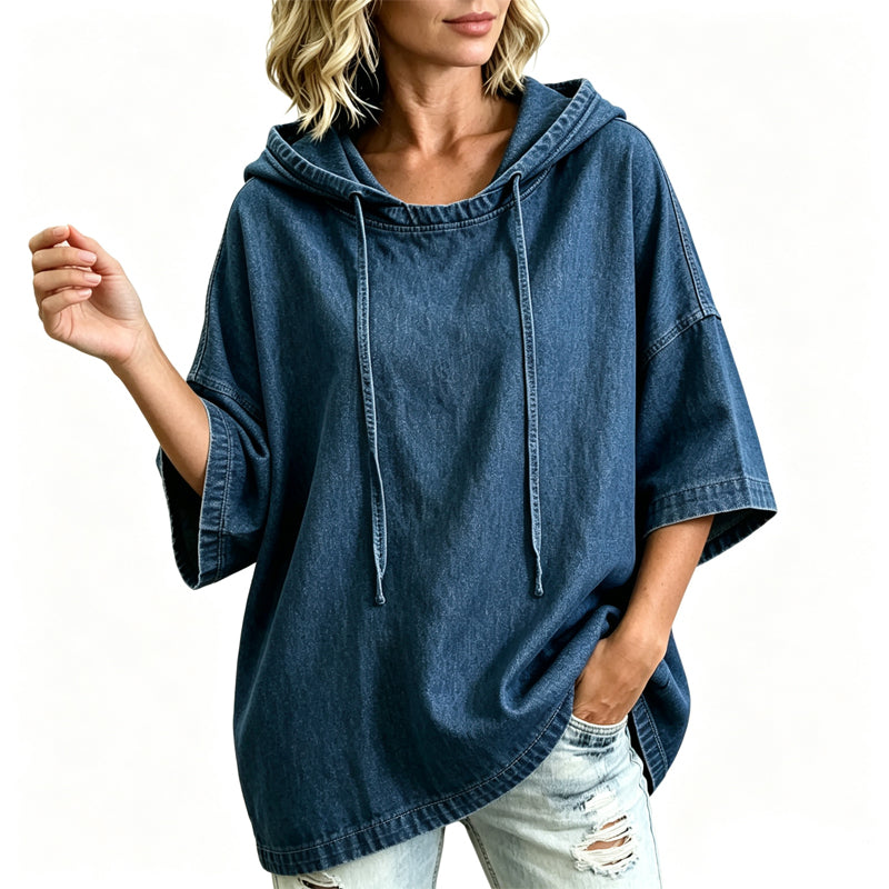 📢🎉50%Rabatt!!!🛍️✨Lässiges, lockeres Denim-Hoodie für Damen