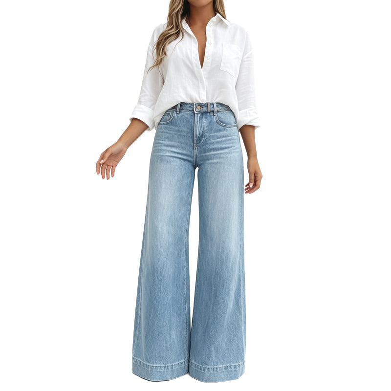 📢📢50%Rabatt!!!🎉🏆 Verkaufsschlager – jetzt halber Preis! Beinverlängernde Wide-Leg Jeans