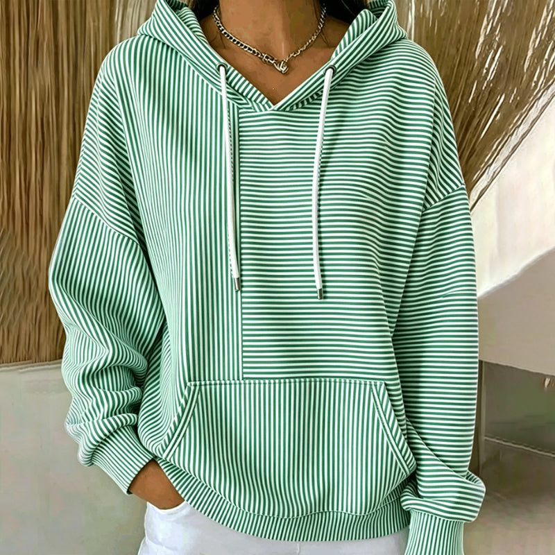 📢📢50%Rabatt!!!🎉✨Gestreefter Patchwork-Hoodie für Damen