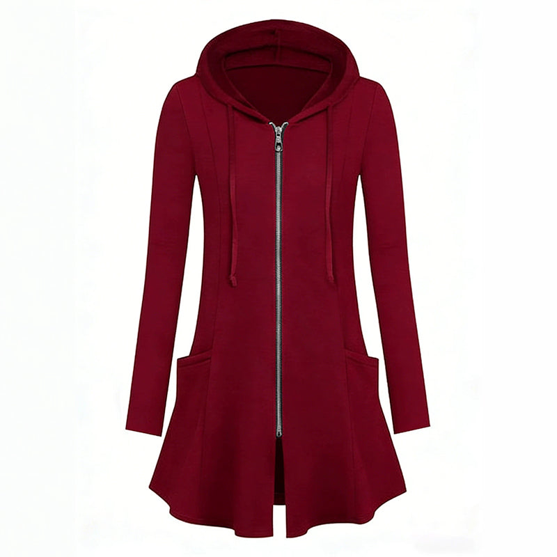 📢🎉50%Rabatt!!!🛍️✨Damen Kapuzenjacke mit Reißverschluss, mittellang
