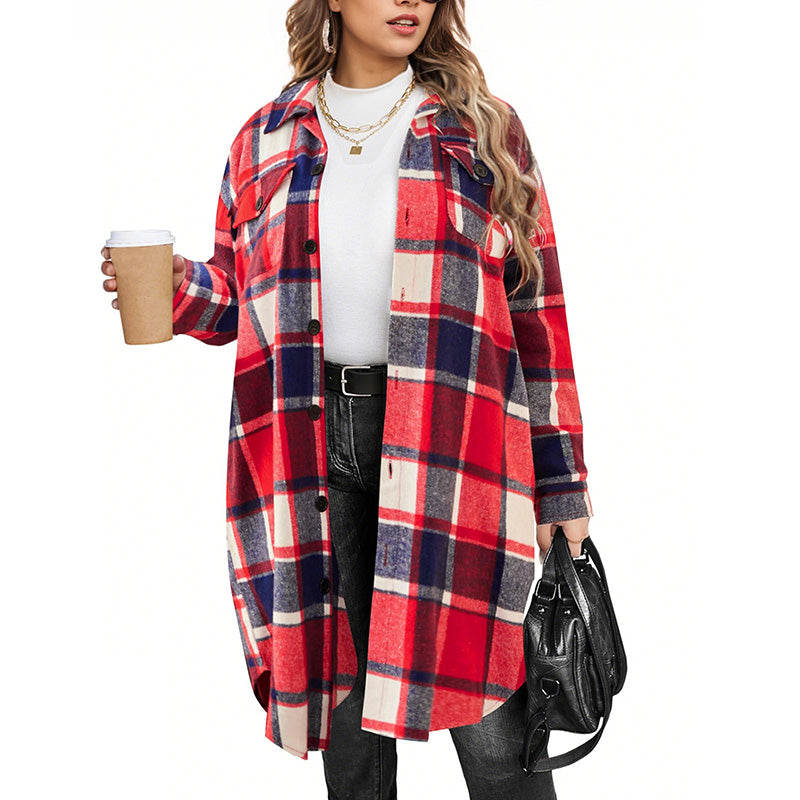 🔥 Die neuen Lieblingsteile sind da – und sie sind schon jetzt ein Hit! Legeres kariertes Damen-Hemdjacke mit Knopfleiste in langem Schnitt