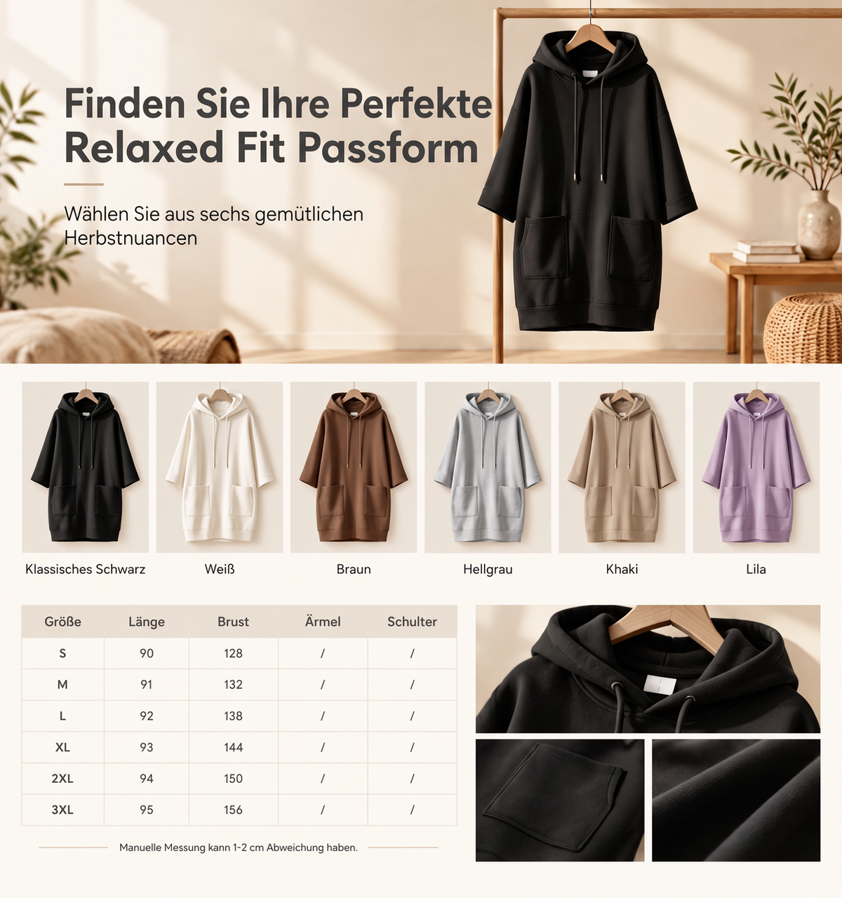 💎👚 Neuheiten – Oversized Hoodie für Damen – bequem und weich