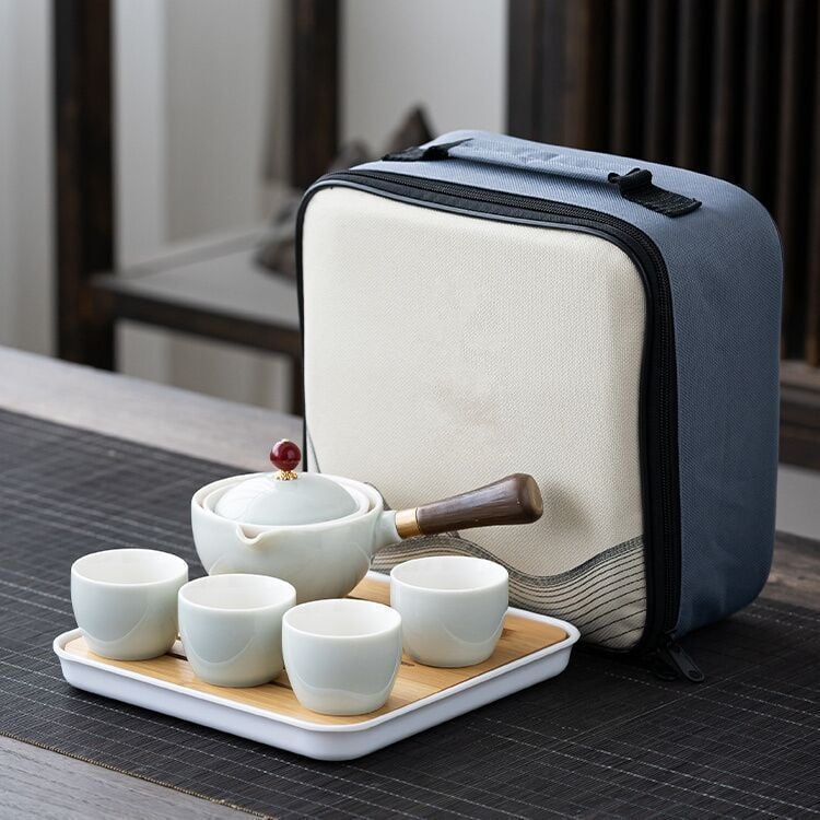 🔥Mit 4 Tassen und Koffer – Neue 360° drehbare Teekanne 2024