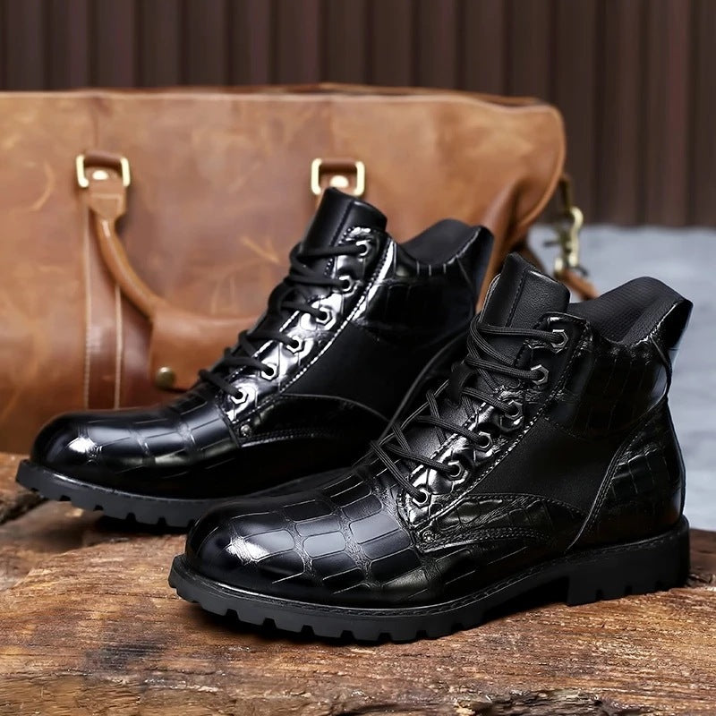 【40 % RABATT】Paul™ Herren-Lederstiefel Im Vintage-Krokomuster