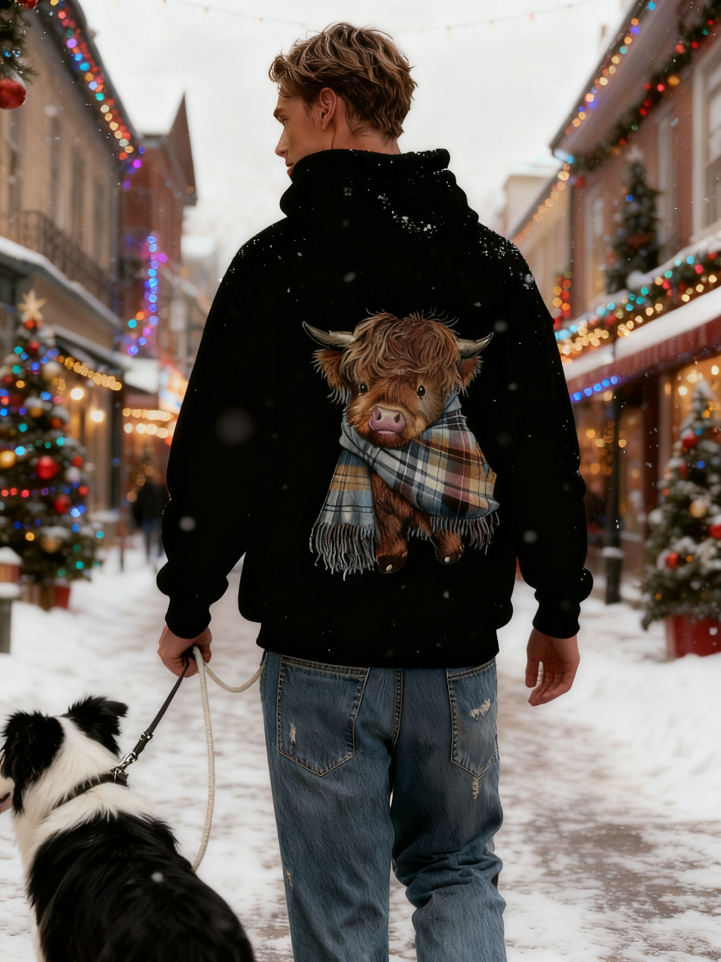 🎄🎅WEIHNACHTSANGEBOT 50 % RABATT!!🎁Süßes Highland Cow Sweatshirt mit Kapuze und kuscheligem Fleecefutter🦬