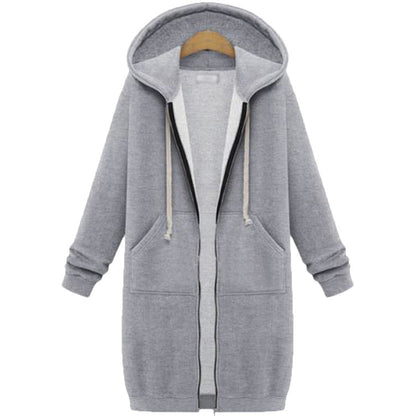 🔥✨Fleece-Kapuzenpullover mit Reißverschluss für Damen
