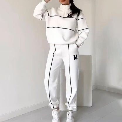 📢📢50% Rabatt!!! 🎉✨ Lässiges Sweatshirt 2-teiliges Set mit Linienmuster – Modernes Linien-Design, bequemer Schnitt und perfekt aufeinander abgestimmt – perfekt für einen lässigen Look im Alltag & in der Freizeit