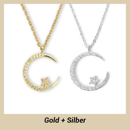🌙✨ Funkelnde Mond & Stern Halskette – Zarte Kette, Strahlender Anhänger & Romantisches Symbol 💫