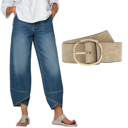 🔥2026 Hot Sale 🔥Lässige Damenjeans mit überkreuzten Trägern und weitem Bein für jede Jahreszeit