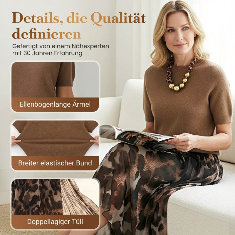 📢📢50%Rabatt!!!✨🔥Zweiteiliges Set für Damen bestehend aus Pullover und fließendem Rock mit Leopardenmuster
