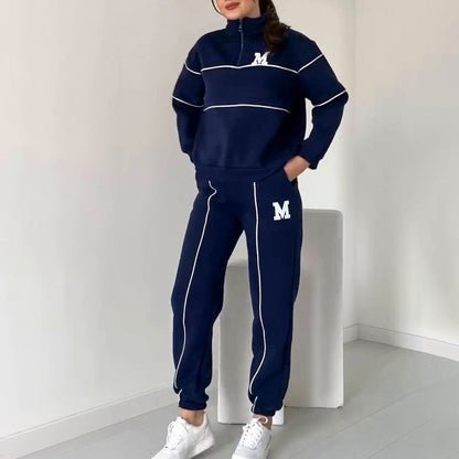 📢📢50% Rabatt!!! 🎉✨ Lässiges Sweatshirt 2-teiliges Set mit Linienmuster – Modernes Linien-Design, bequemer Schnitt und perfekt aufeinander abgestimmt – perfekt für einen lässigen Look im Alltag & in der Freizeit