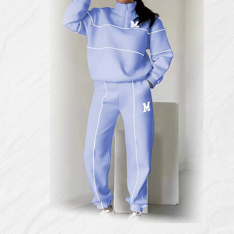 📢📢50% Rabatt!!! 🎉✨ Lässiges Sweatshirt 2-teiliges Set mit Linienmuster – Modernes Linien-Design, bequemer Schnitt und perfekt aufeinander abgestimmt – perfekt für einen lässigen Look im Alltag & in der Freizeit