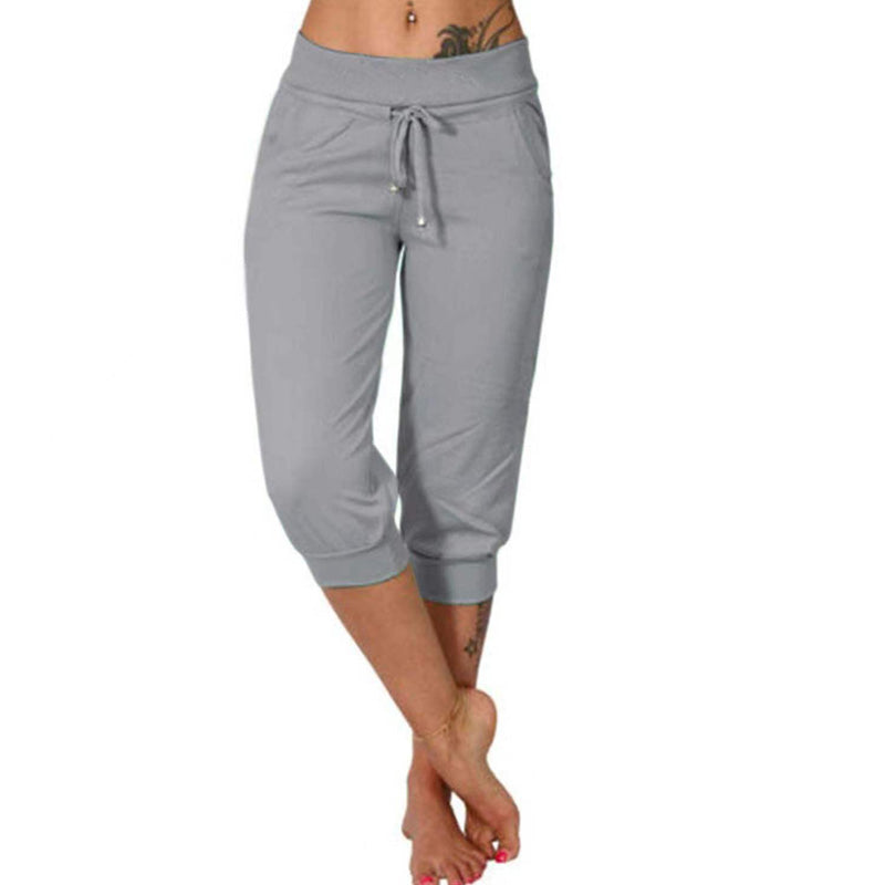 💥 SOMMER DEAL: -50% 🌸 Damen 3/4 Jogginghose 👖 weicher Strick, Kordelzug & praktische Taschen – ideal für Sport & Alltag 🏃‍♀️