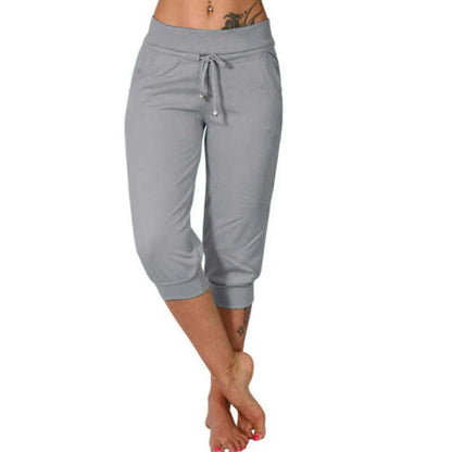 💥 SOMMER DEAL: -50% 🌸 Damen 3/4 Jogginghose 👖 weicher Strick, Kordelzug & praktische Taschen – ideal für Sport & Alltag 🏃‍♀️