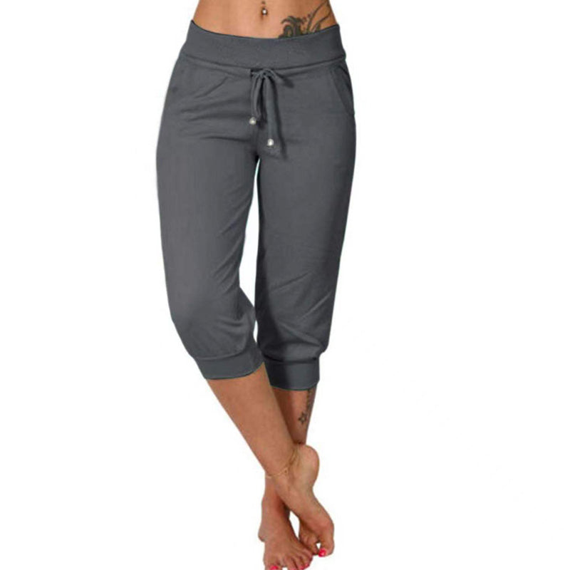 💥 SOMMER DEAL: -50% 🌸 Damen 3/4 Jogginghose 👖 weicher Strick, Kordelzug & praktische Taschen – ideal für Sport & Alltag 🏃‍♀️