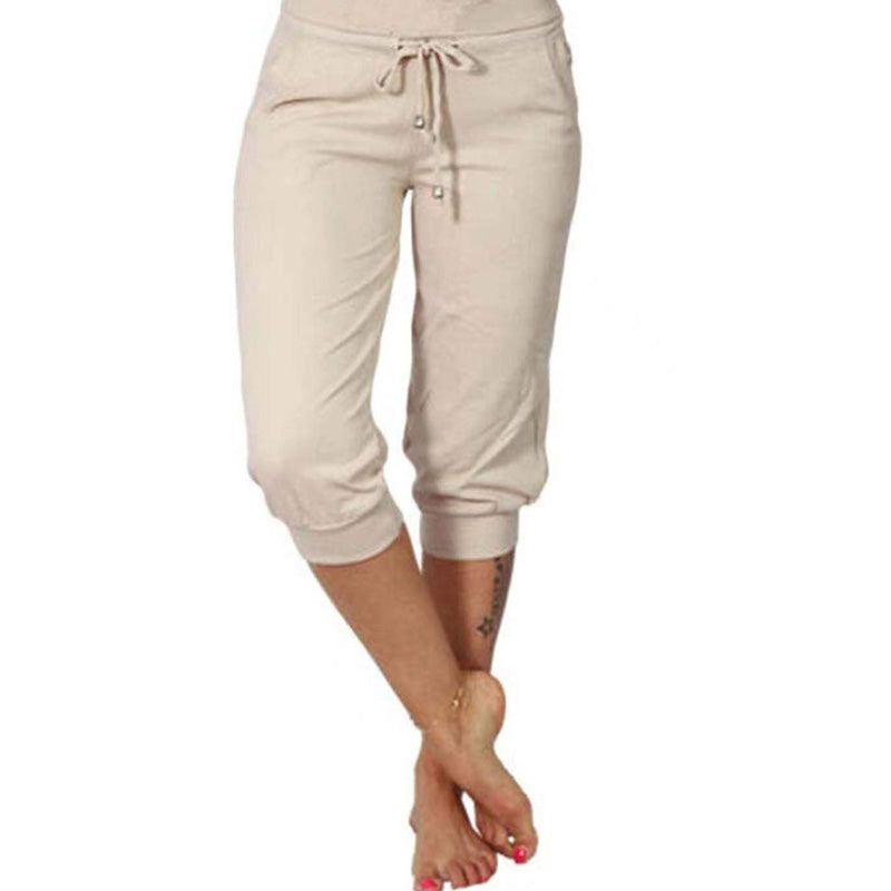 💥 SOMMER DEAL: -50% 🌸 Damen 3/4 Jogginghose 👖 weicher Strick, Kordelzug & praktische Taschen – ideal für Sport & Alltag 🏃‍♀️