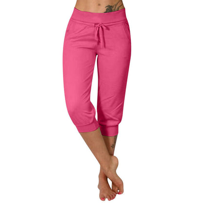 💥 SOMMER DEAL: -50% 🌸 Damen 3/4 Jogginghose 👖 weicher Strick, Kordelzug & praktische Taschen – ideal für Sport & Alltag 🏃‍♀️