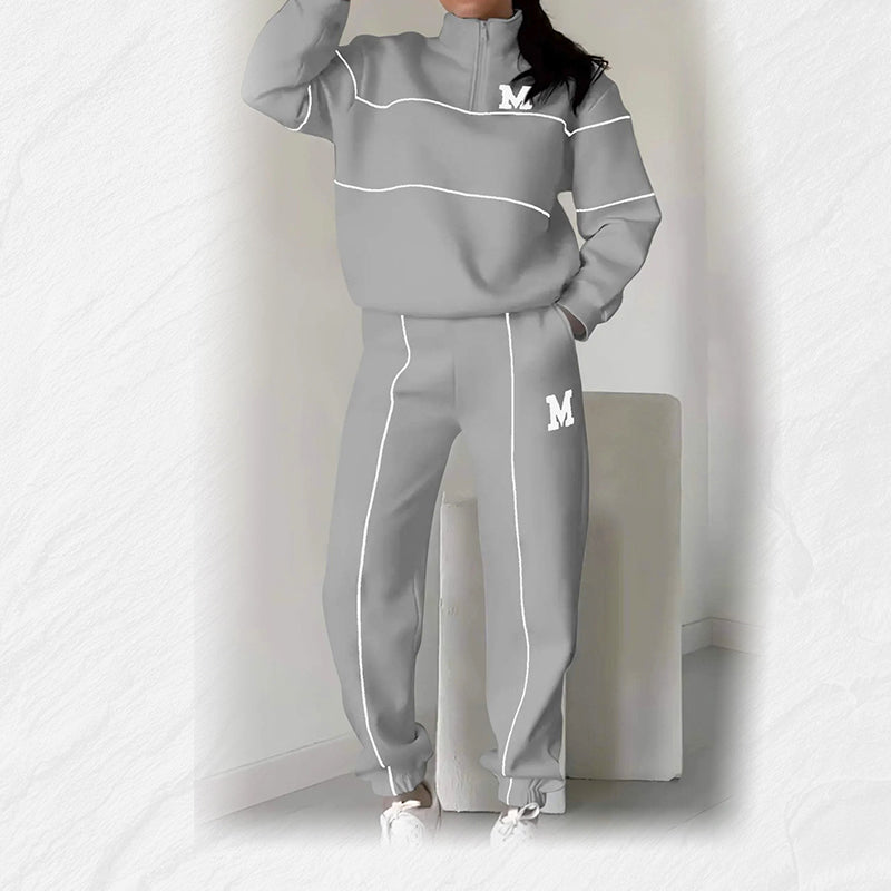 📢📢50% Rabatt!!! 🎉✨ Lässiges Sweatshirt 2-teiliges Set mit Linienmuster – Modernes Linien-Design, bequemer Schnitt und perfekt aufeinander abgestimmt – perfekt für einen lässigen Look im Alltag & in der Freizeit