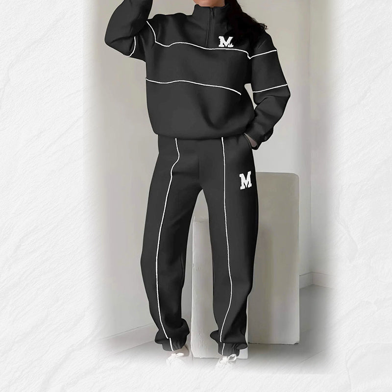 📢📢50% Rabatt!!! 🎉✨ Lässiges Sweatshirt 2-teiliges Set mit Linienmuster – Modernes Linien-Design, bequemer Schnitt und perfekt aufeinander abgestimmt – perfekt für einen lässigen Look im Alltag & in der Freizeit