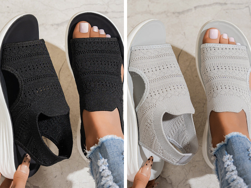 👟 Atmungsaktive Plateausandalen aus Strickstoff für Damen – bequem & modisch