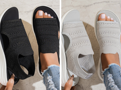 👟 Atmungsaktive Plateausandalen aus Strickstoff für Damen – bequem & modisch