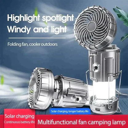 📢📢【Zeitlich begrenztes Angebot – 50 % Rabatt!! 】⏰ Tragbare LED-Camping-Laterne mit Ventilator