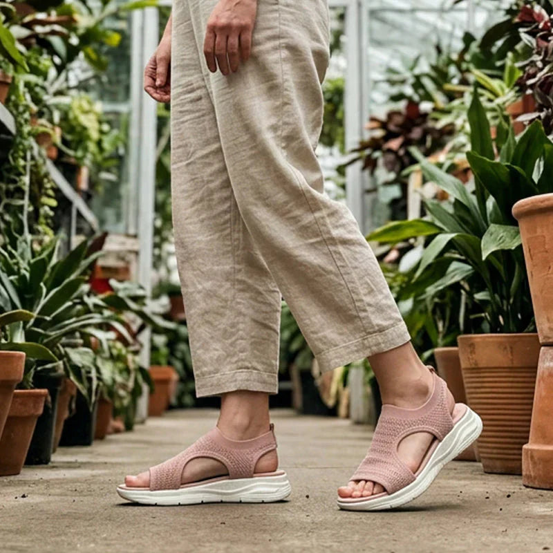 👡 Bequeme atmungsaktive flache Sandalen mit offener Zehe für Damen – leicht, luftig & vielseitig – perfekt für warme Tage, Strand & Freizeit
