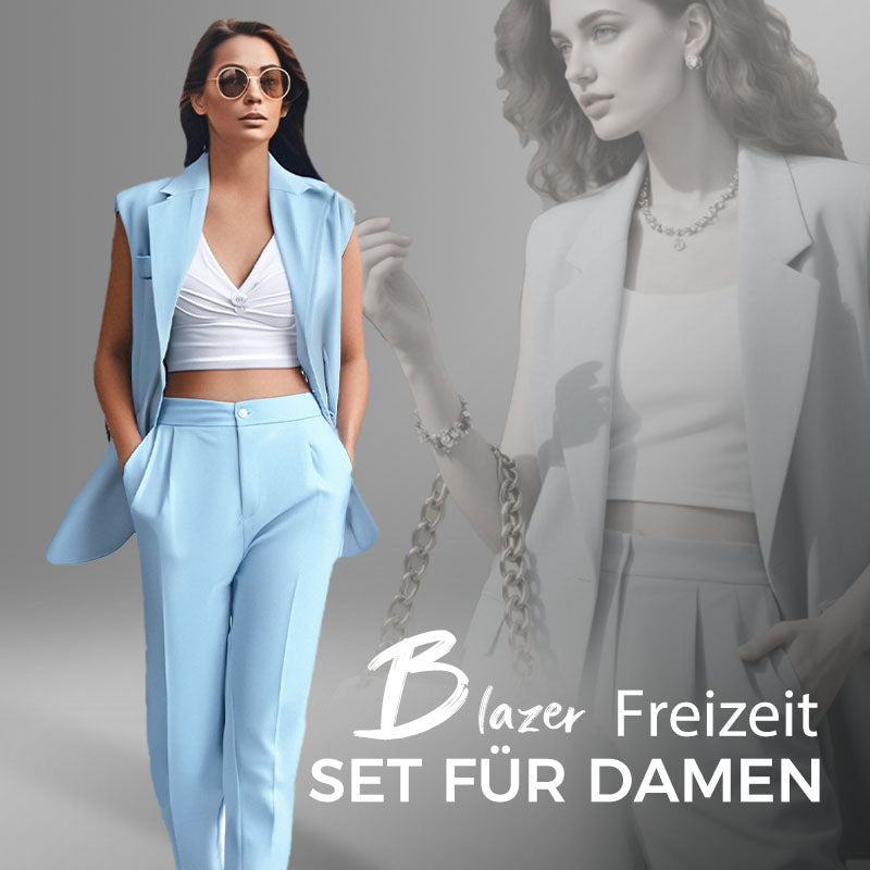 💖Stilvolles Set aus ärmellosem Blazer und hoch taillierter Hose für Damen