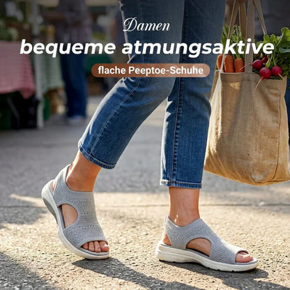👡 Bequeme atmungsaktive flache Sandalen mit offener Zehe für Damen – leicht, luftig & vielseitig – perfekt für warme Tage, Strand & Freizeit