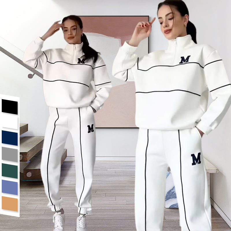 📢📢50% Rabatt!!! 🎉✨ Lässiges Sweatshirt 2-teiliges Set mit Linienmuster – Modernes Linien-Design, bequemer Schnitt und perfekt aufeinander abgestimmt – perfekt für einen lässigen Look im Alltag & in der Freizeit
