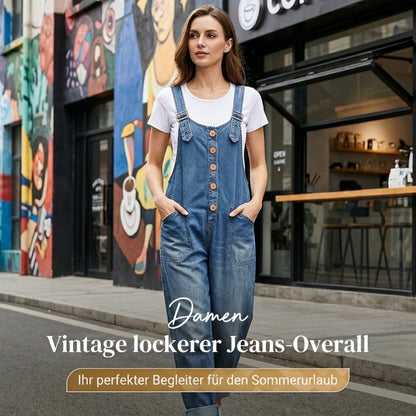 ✨ 50% Rabatt 👖 Locker geschnittene Damen Jeanslatzhose 🔥 modisch & mit praktischen Taschen