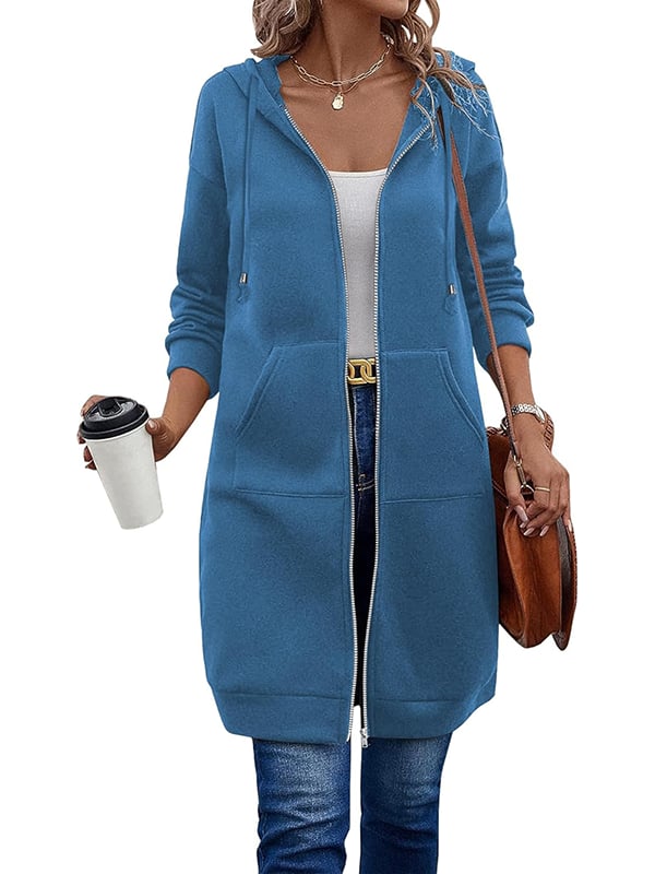 🔥✨Fleece-Kapuzenpullover mit Reißverschluss für Damen