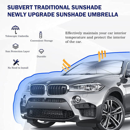 💥 Paraguas parasol automático para coche | Fácil de usar y protección total 💥-Bloquea rayos UV y reduce el calor ☀️