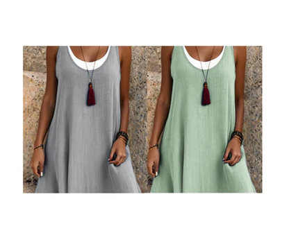 🔔 Letzte 100 Stück – solange der Vorrat reicht! Lässiges, lockeres, ärmelloses Tanktop-Kleid in Layering-Optik für Damen