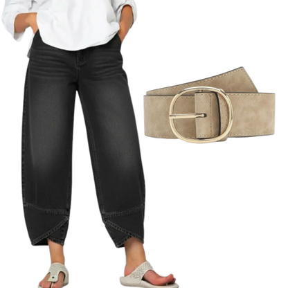 🔥2026 Hot Sale 🔥Lässige Damenjeans mit überkreuzten Trägern und weitem Bein für jede Jahreszeit