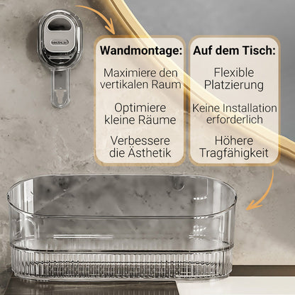 🔥Neues Upgrade 🔥Aufbewahrungsregal mit Saugnapf und Abflussloch